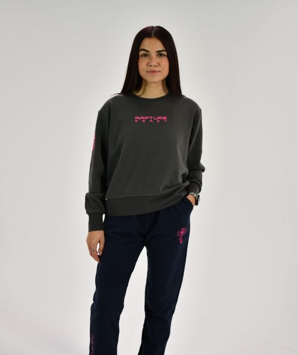 Grey “Hot Pink” Sweat Shirt Front